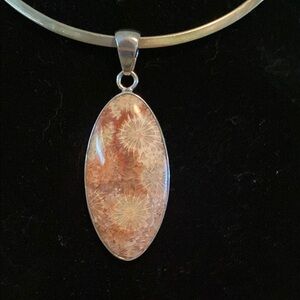 Charles Albert Brown and .975 Sterling Silver  Natural Stone Pendant